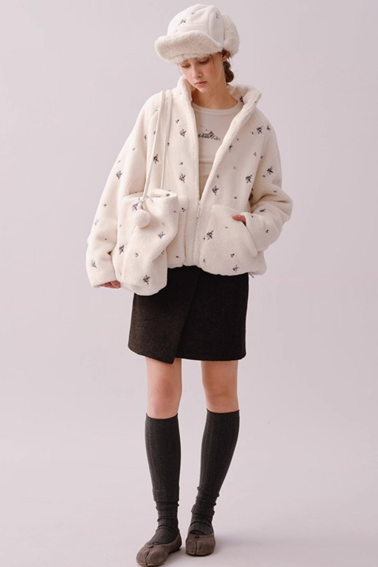 Heavy Wool Diagonal Skirt