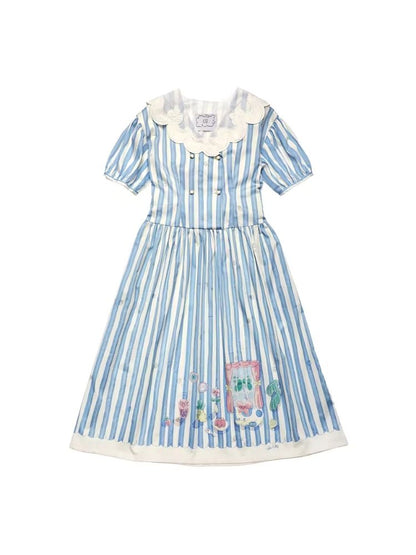 Genesis Blue and White Striped Dress