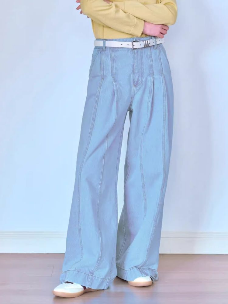 Versatile casual loose-fitting denim pants