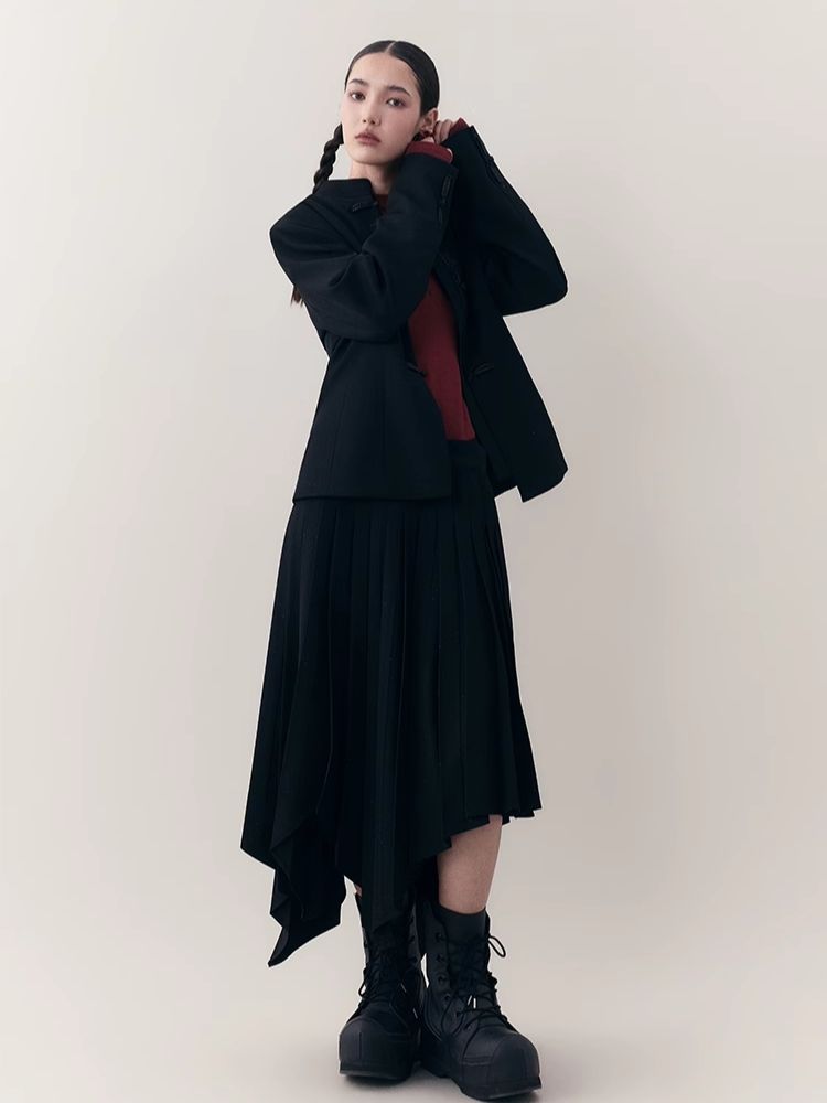 Irregular Mid-length Pleated Half-body Skirt