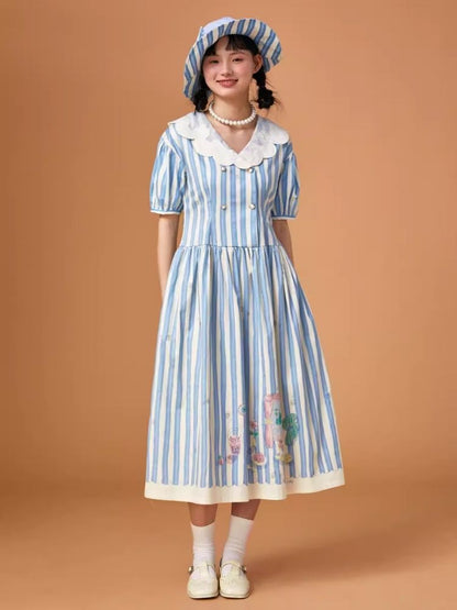 Genesis Blue and White Striped Dress