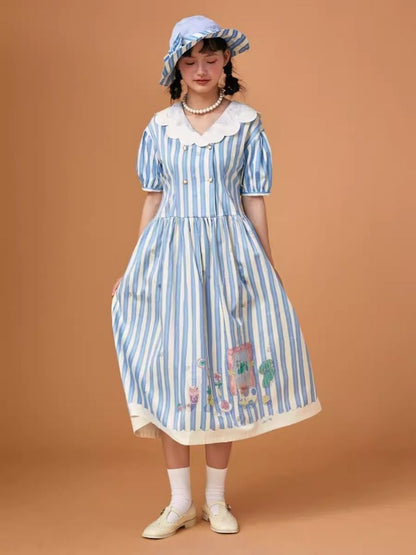 Genesis Blue and White Striped Dress