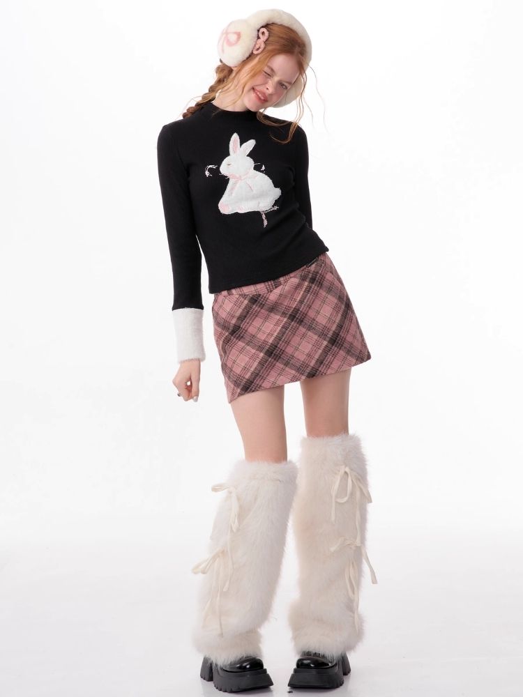 Plush Rabbit Red Bottom Knit Sweater