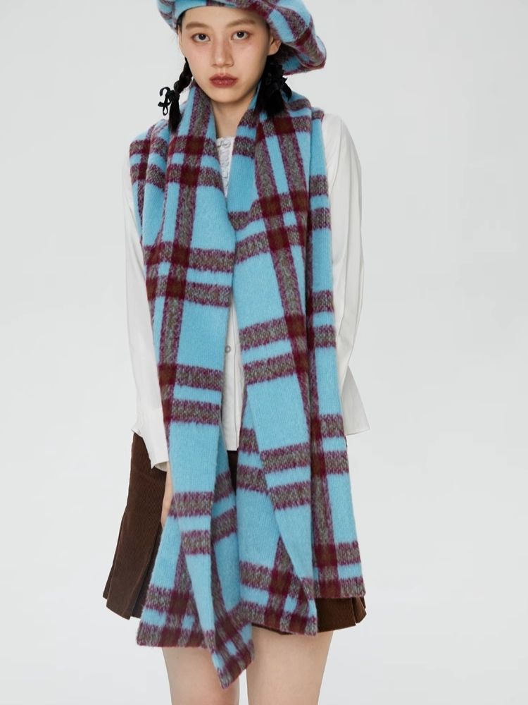 Oversized Tweed Styling Thick Scarf