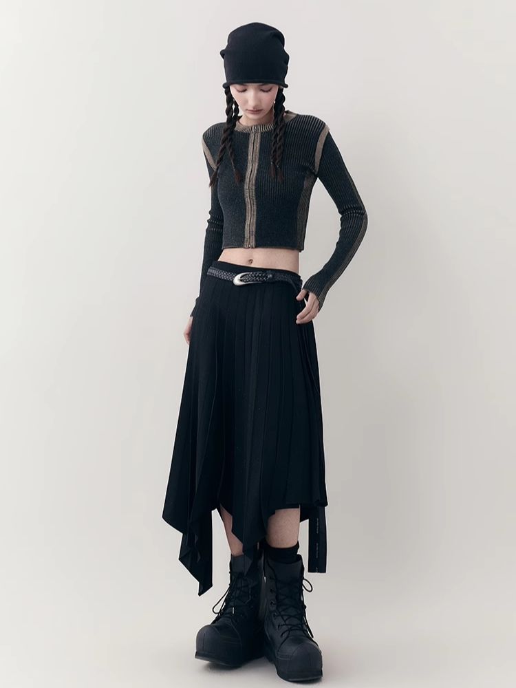 Irregular Mid-length Pleated Half-body Skirt