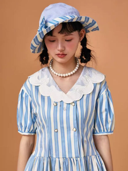 Genesis Blue and White Striped Dress