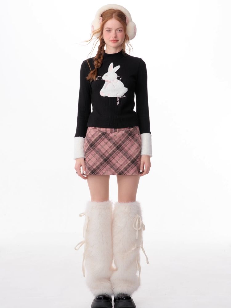 Plush Rabbit Red Bottom Knit Sweater