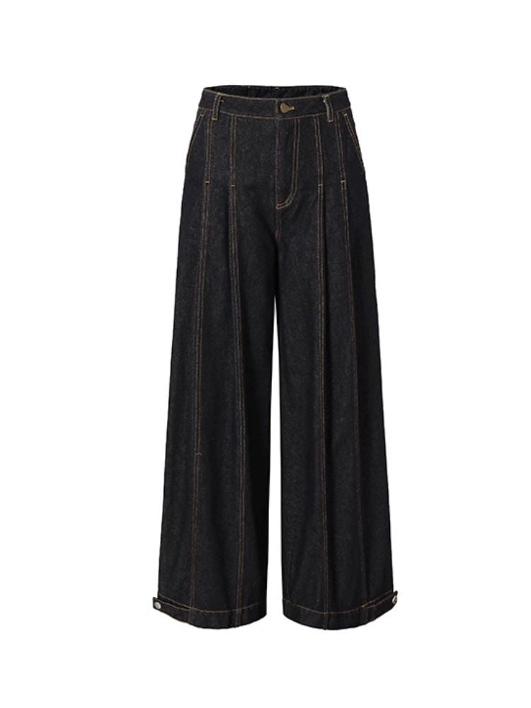 Versatile casual loose-fitting denim pants