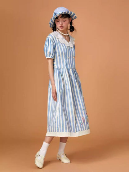 Genesis Blue and White Striped Dress