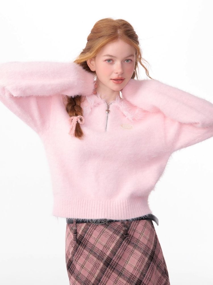 Thick wool polo neck sweater