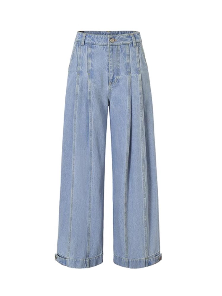 Versatile casual loose-fitting denim pants