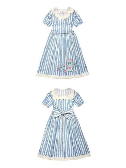 Genesis Blue and White Striped Dress