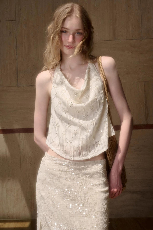 Elegant Starlit Top Skirt Set-Up