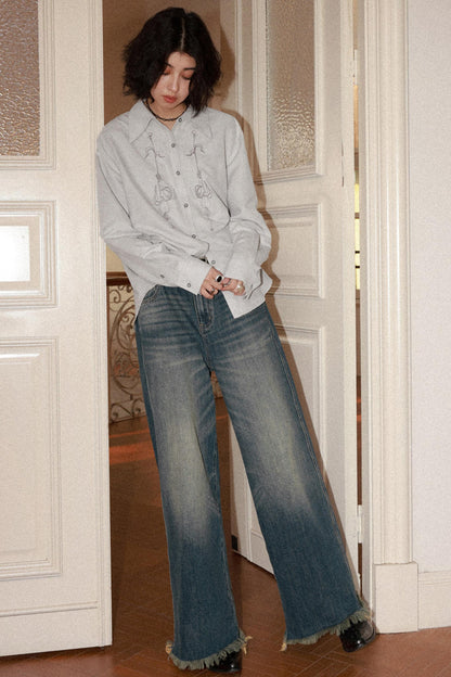 Vintage Whiskered Denim Pants