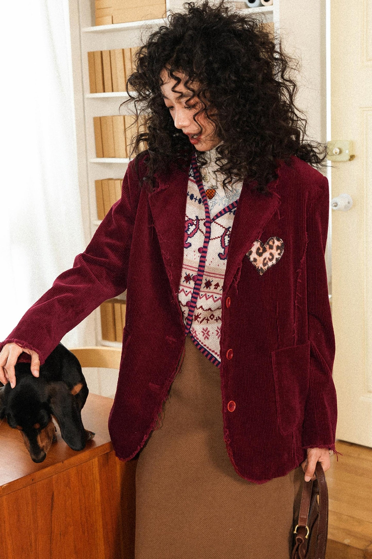 Heart Embroidered Royal Blazer