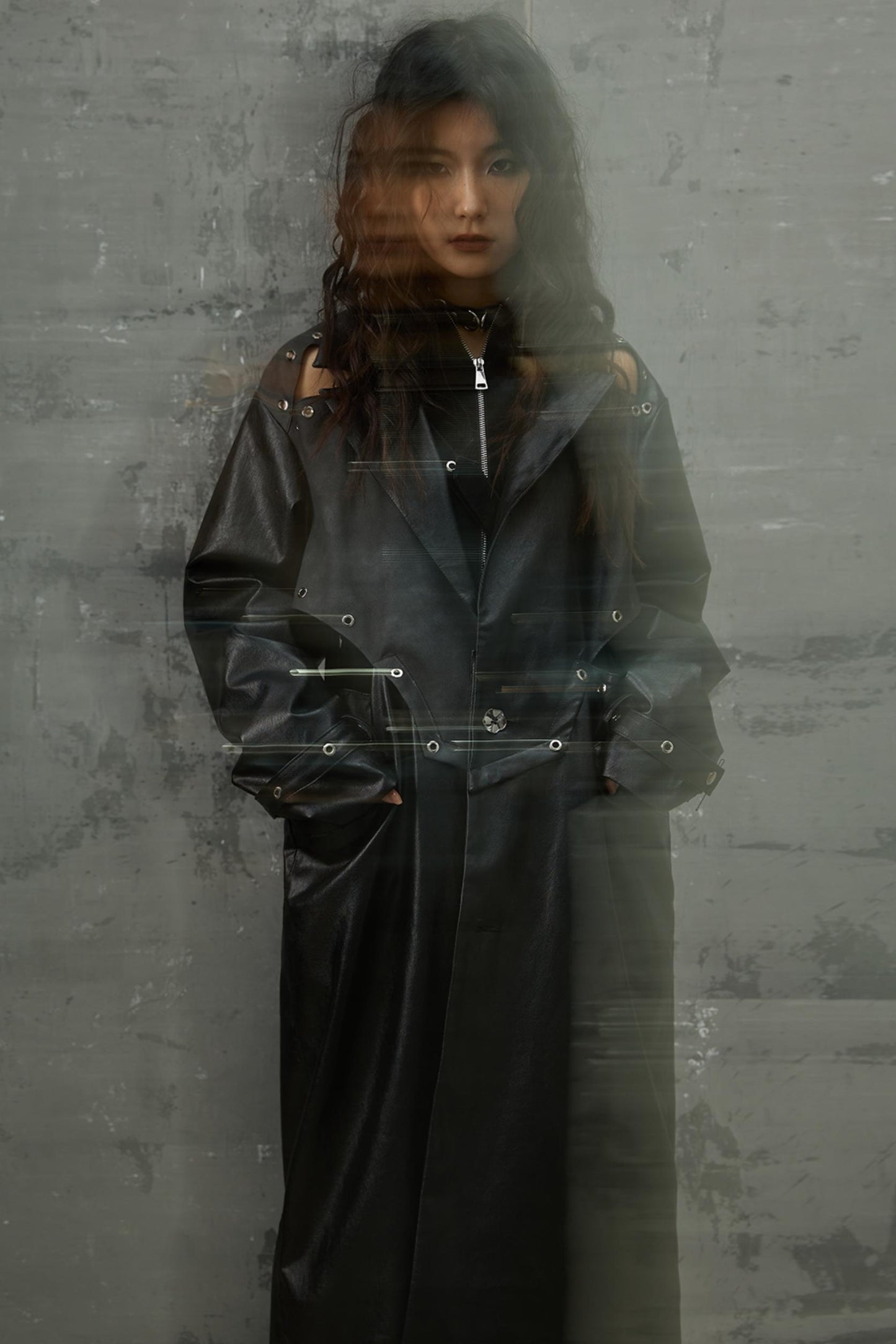 Dark Silhouette Leather Coat