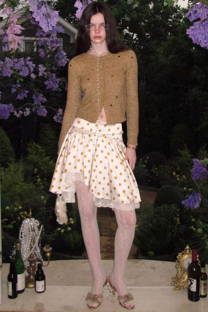Vintage Lace Polka Dot Skirt