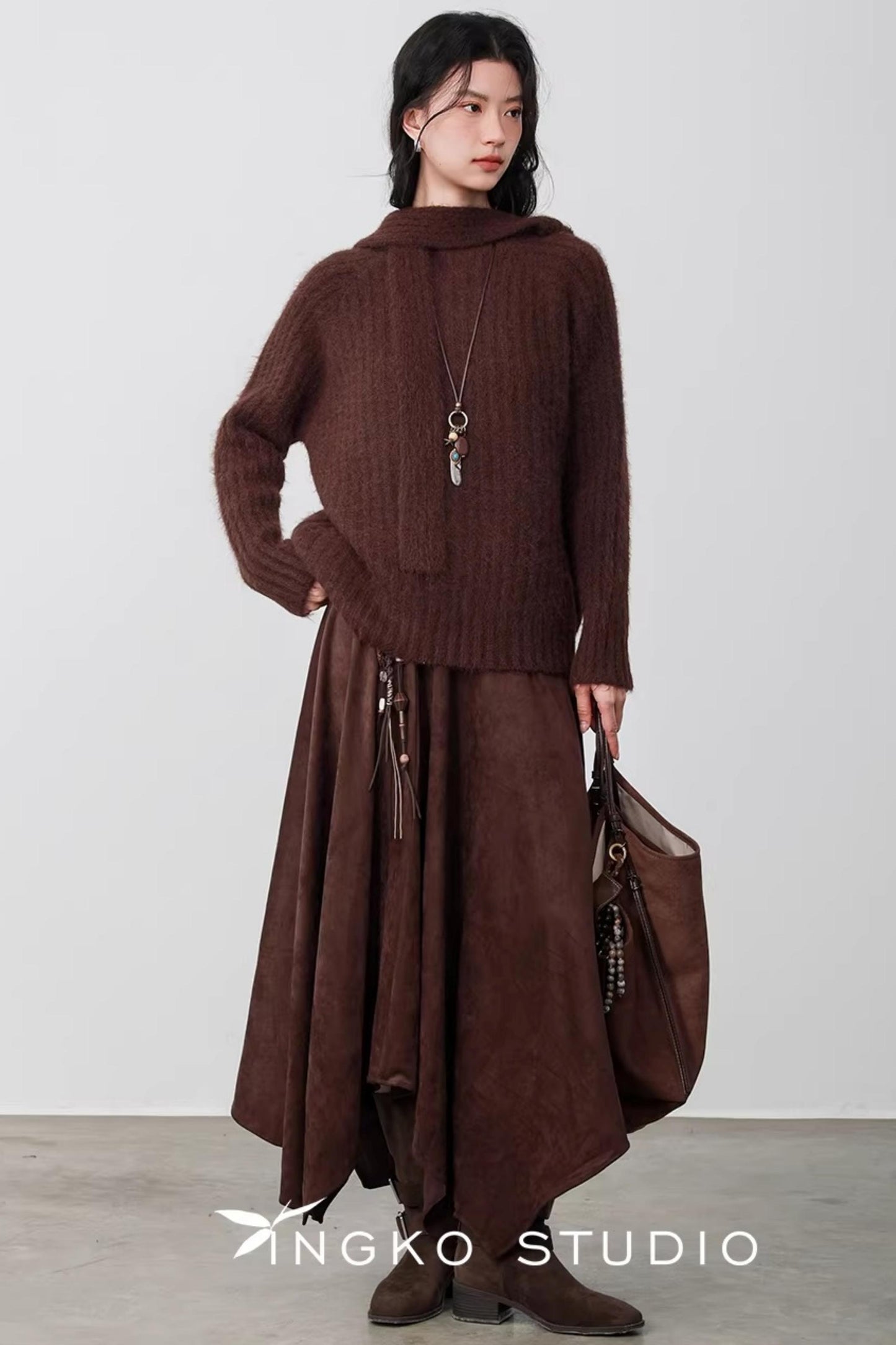 Hollow Cocoa Hood Sweater