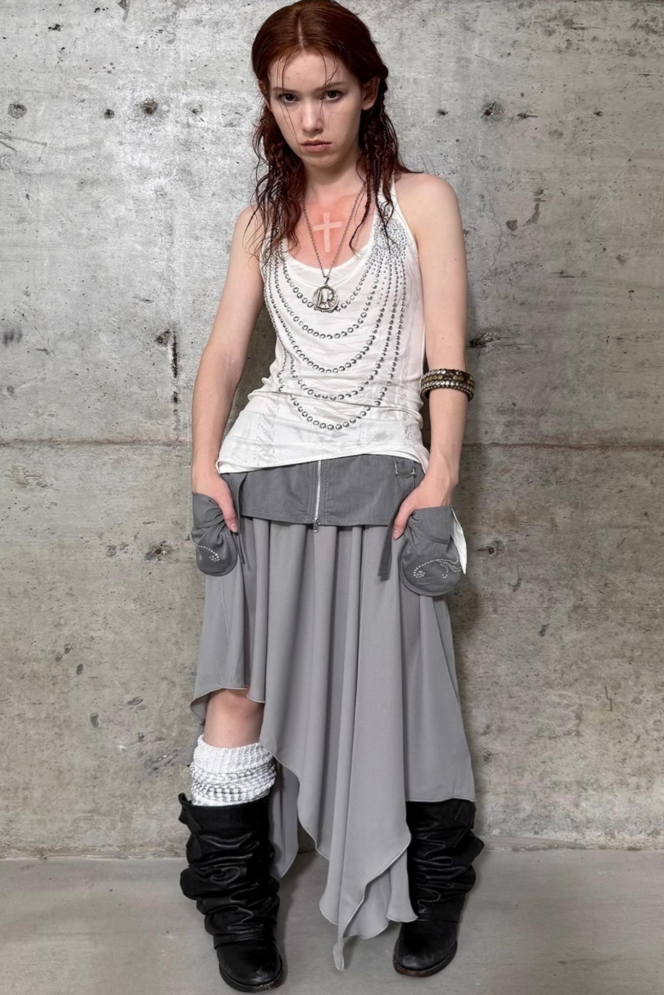 Rhinestone Long Tank Top