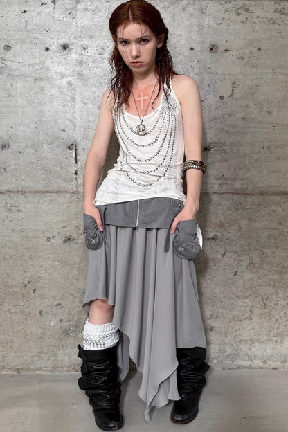 Rhinestone Long Tank Top