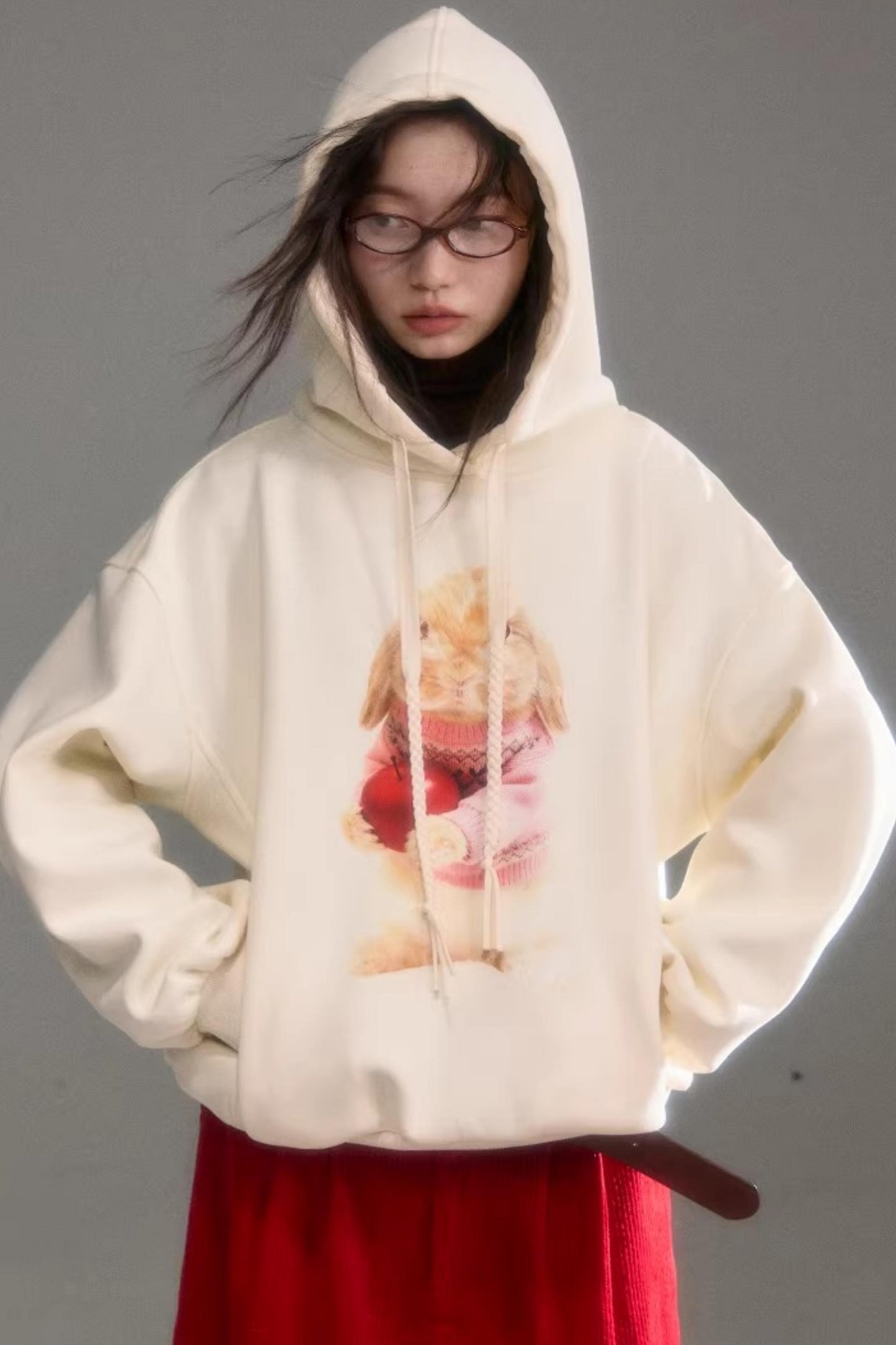 Apple Rabbit 후드 티셔츠
