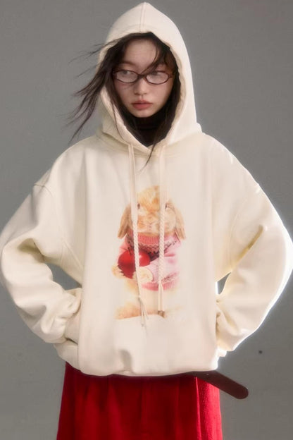 Apple Rabbit 후드 티셔츠