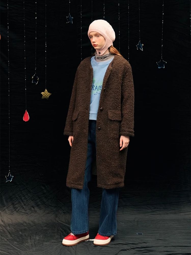 Furry Teddy Wool Long Coat