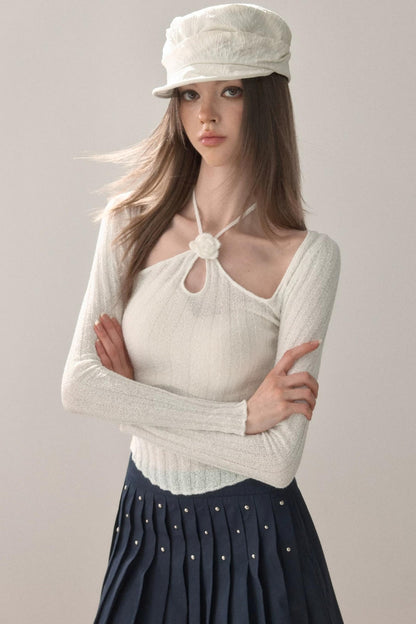 Sweet Lace-Up Knit Top