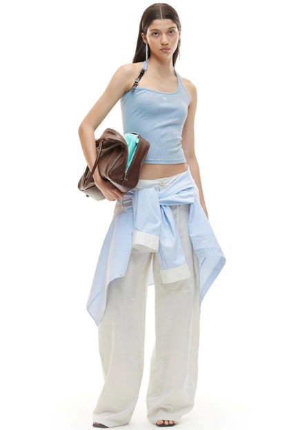 Tencel Linen Wide-Leg Pants
