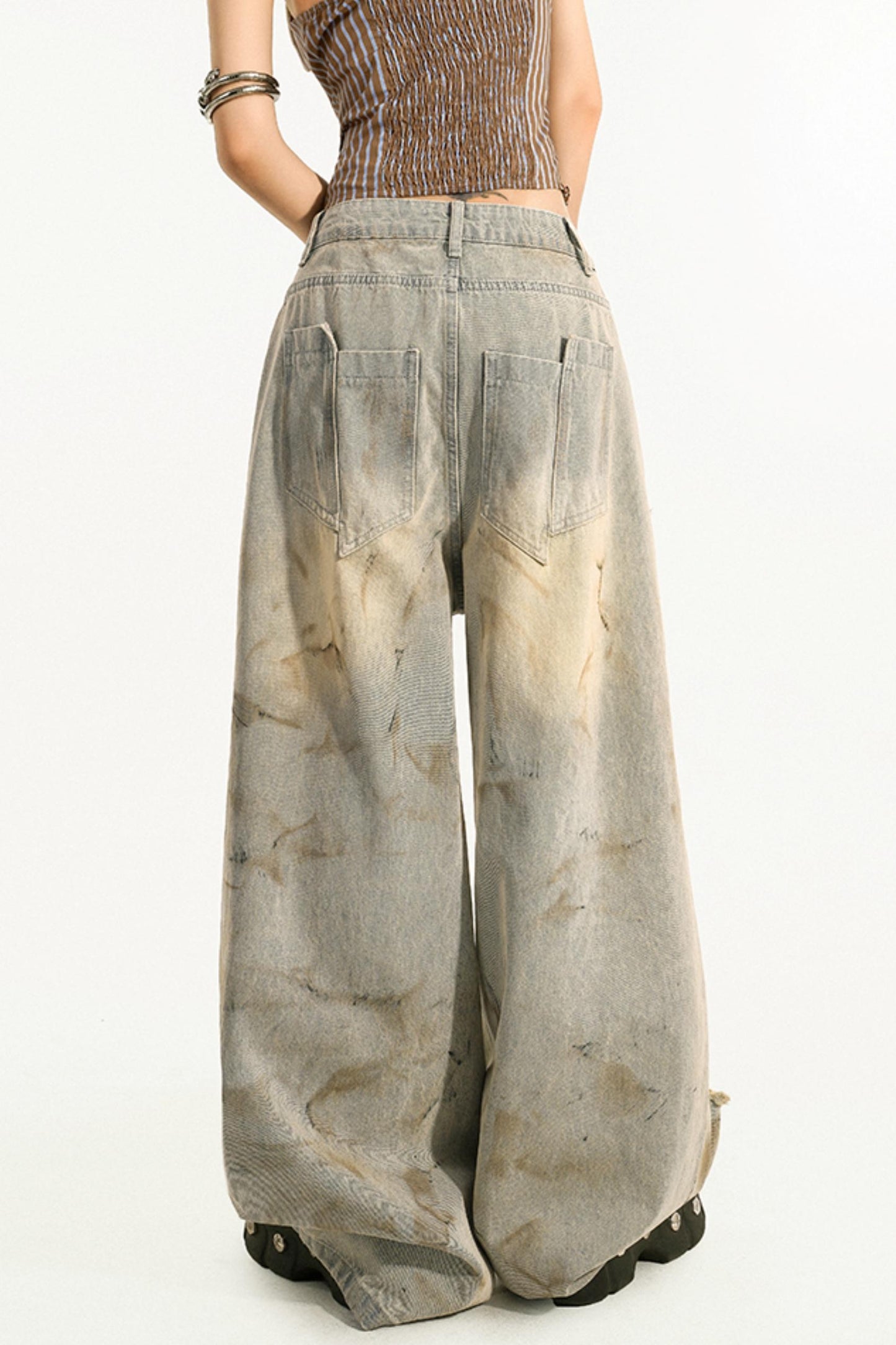 Retro Ripped Straight Pants