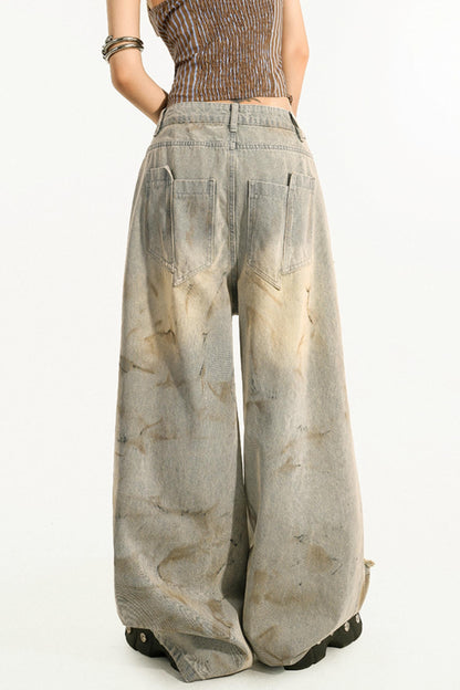 Retro Ripped Straight Pants