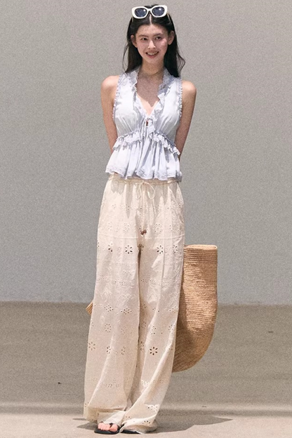 Pure Cotton Embroidered Pants