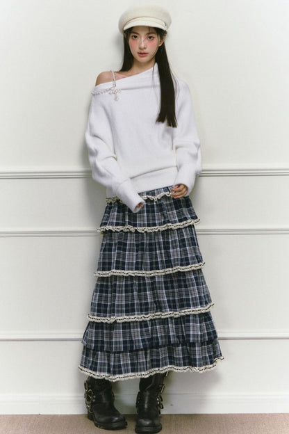 White Foaminck Slouch Sweater