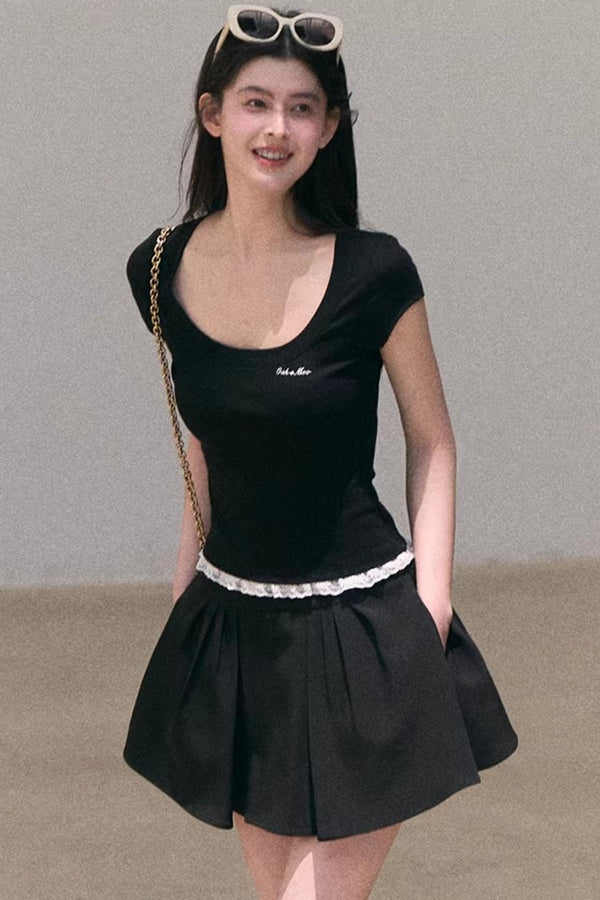 Lace Bohemian Short-Sleeve T-Shirt