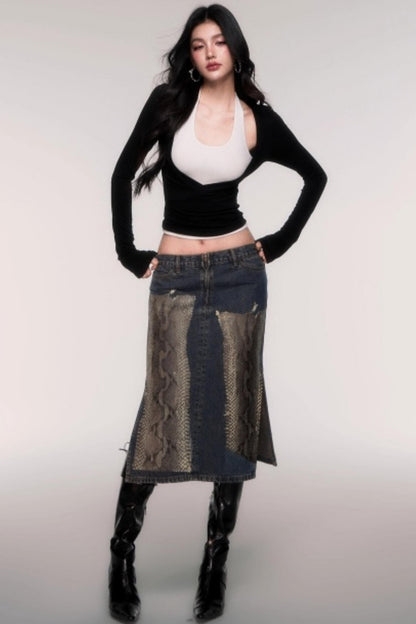 Two-Piece Halterneck Long Sleeve Top