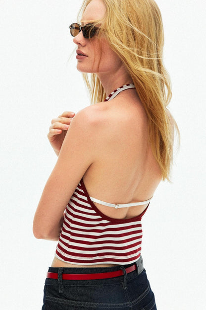 Color-Block Halter Camisole Top