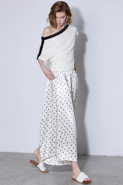 Off-White Polka Dot Silk Pants