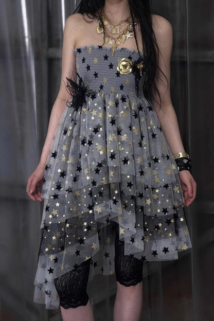 Dreamy Mesh Bustier Gown Dress