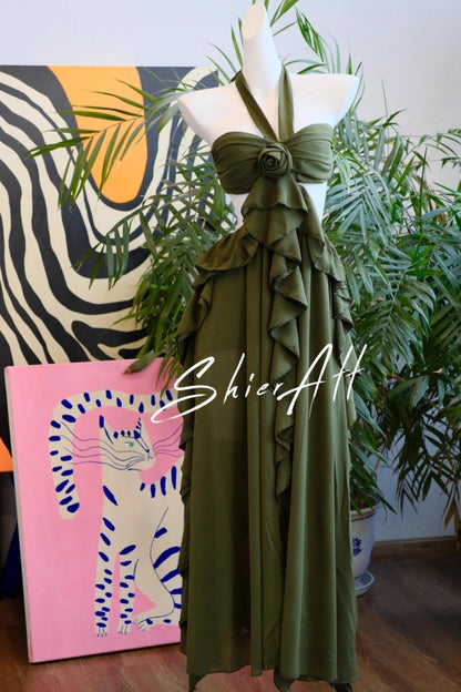 Wandering Wind Strappy Ruffled Dress