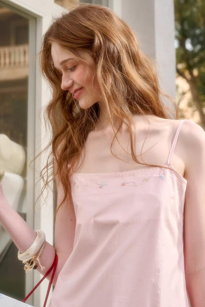 Baby Pink Cotton Dress Set-Up