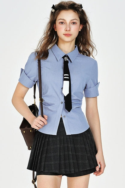 Chic Plaid Vest & Skirt Set-Up