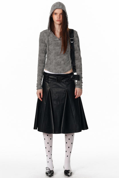 Retro Polka-Dot Hooded Top