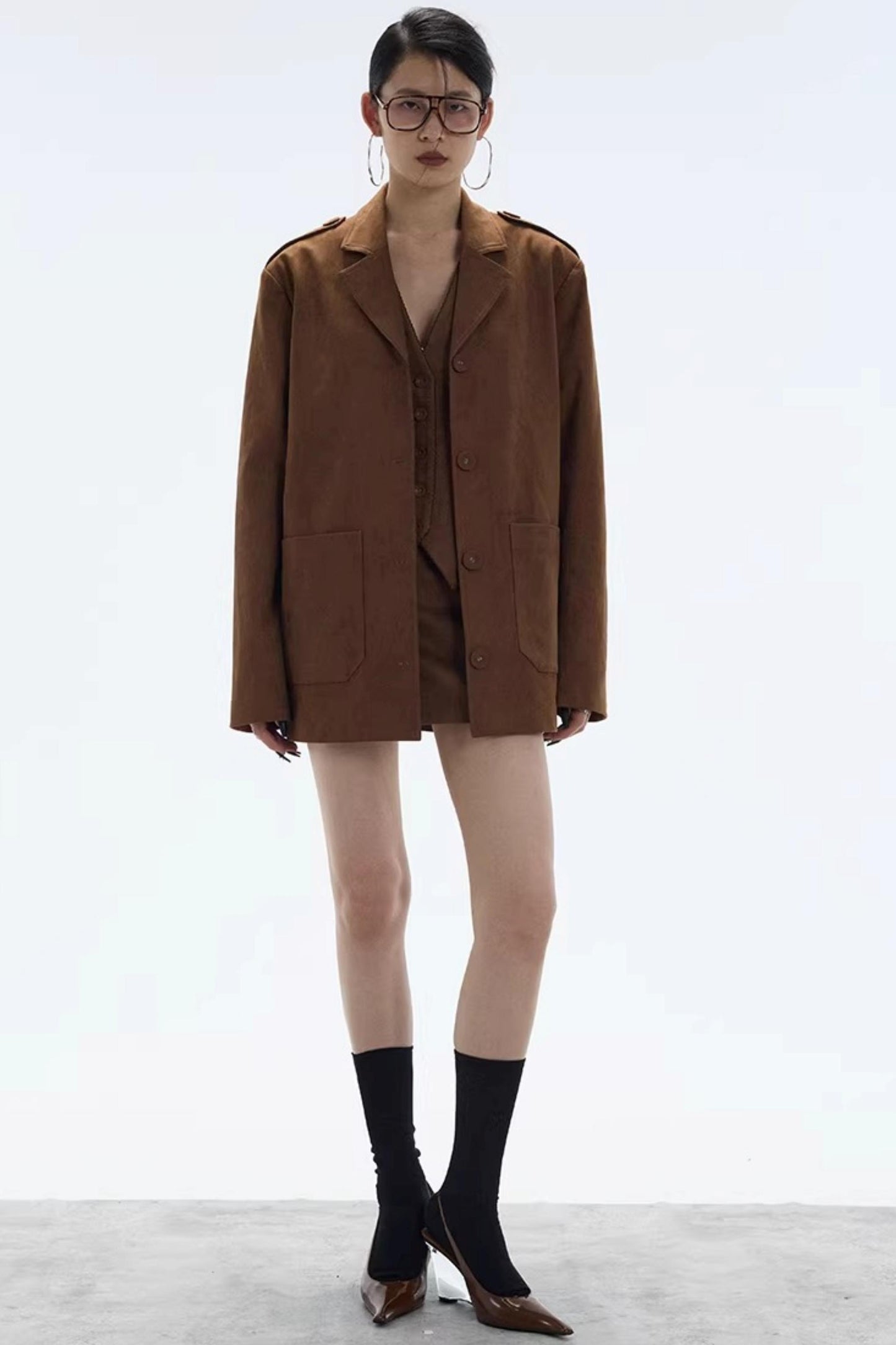 Hazelnut Suede Mini Skirt