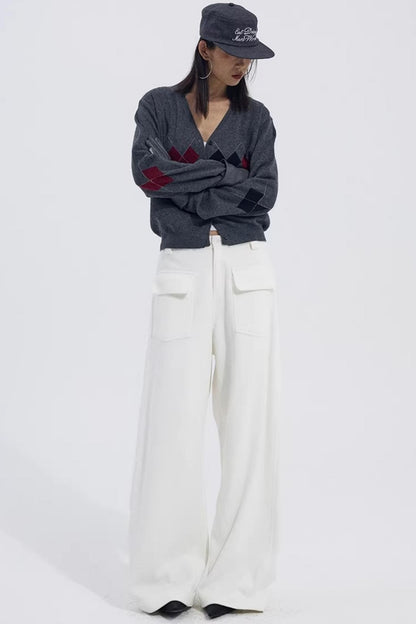 Warm Fleece Wide-Leg Pants