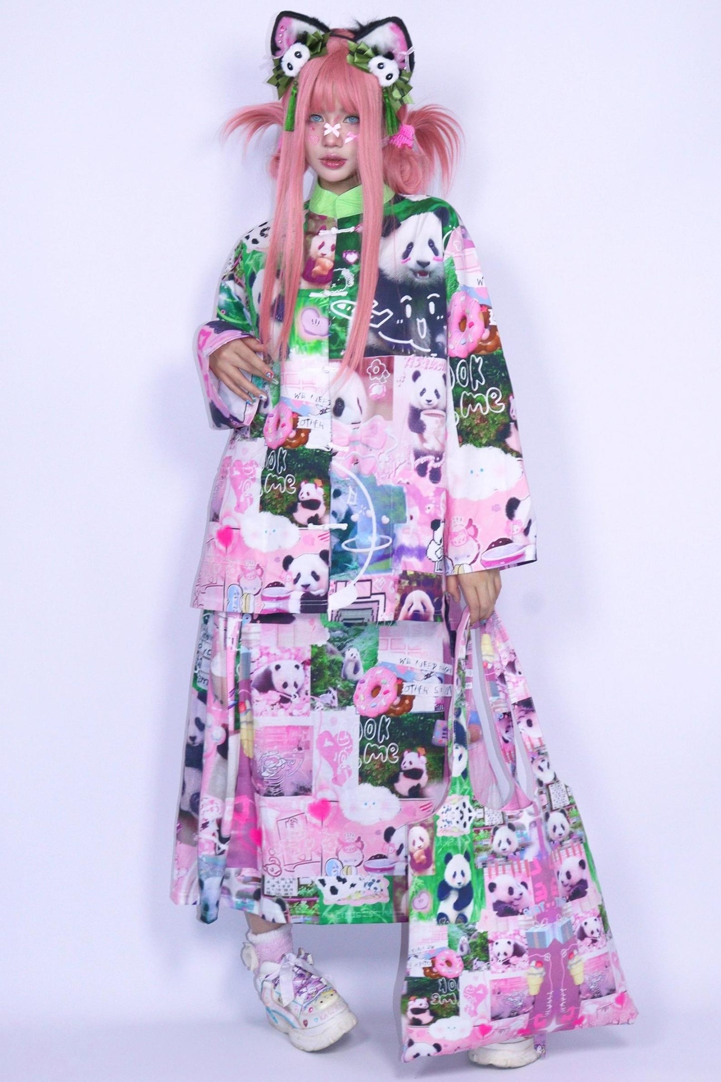 Panda Collage Printed Tang Top