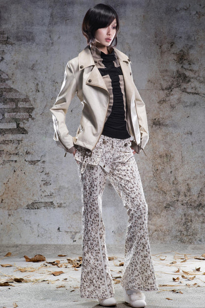 Slim Fit Leather Punk Jacket