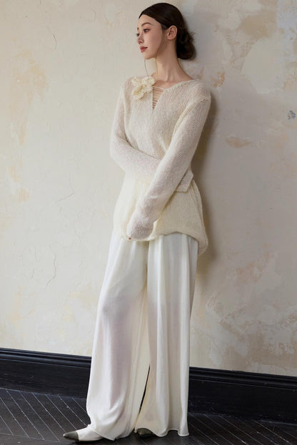 Casual Drape Wide-Leg Pants