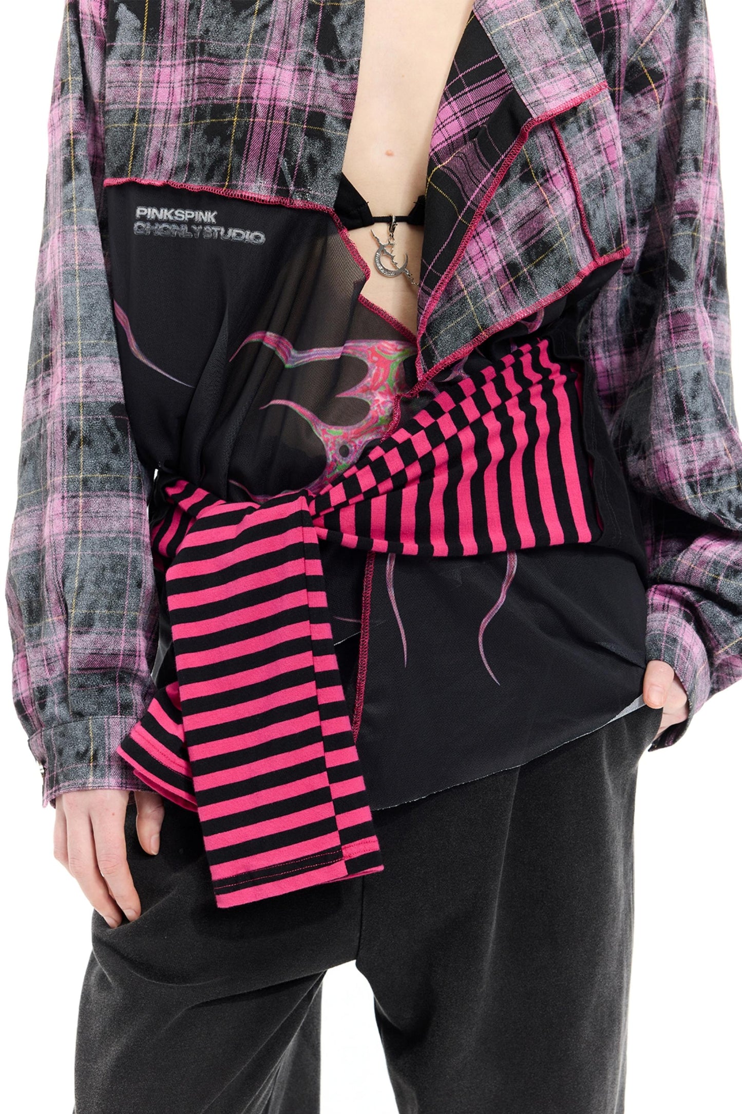 Striped Mesh Hottie Dress