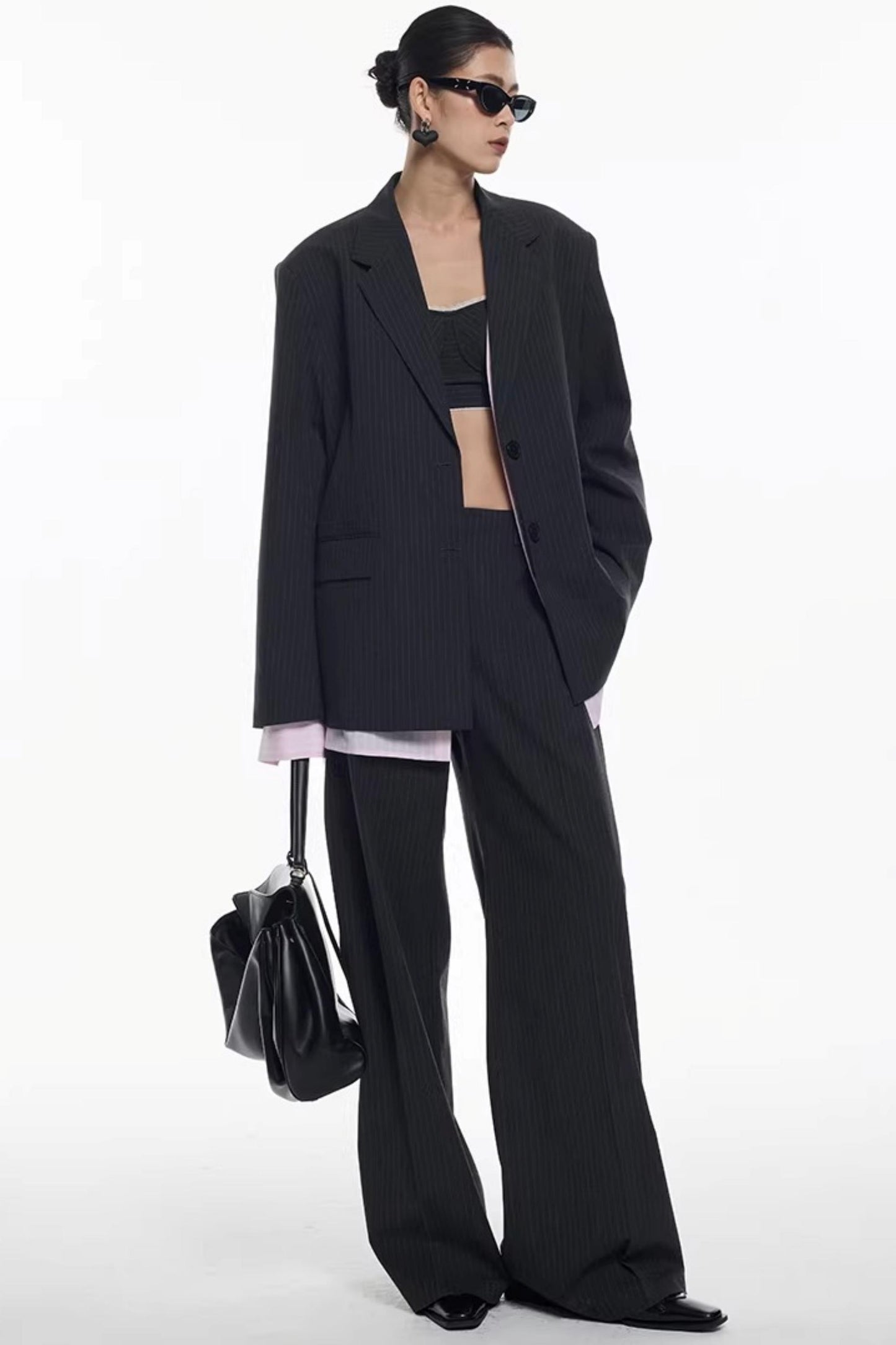 Striped Patchwork Blazer Jacket