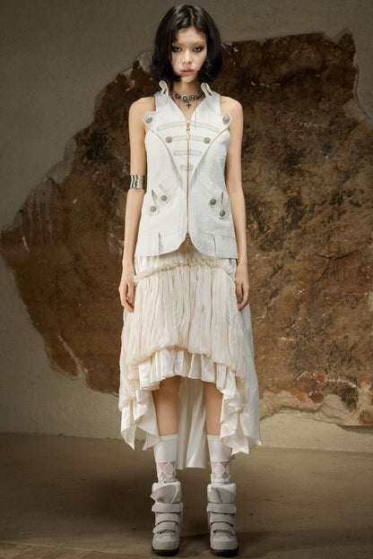 Asymmetrical Retro Tube Skirt